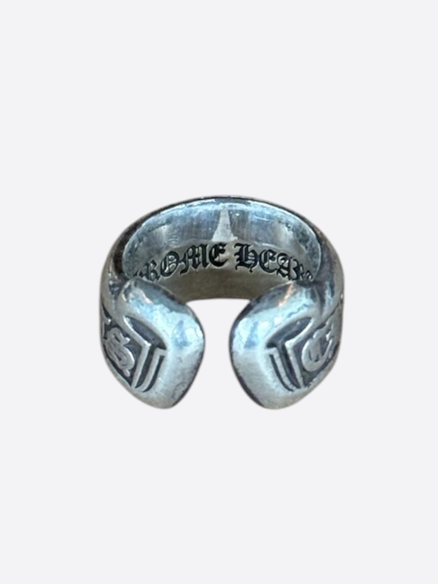 Chrome Hearts Silver Scroll Label Ring