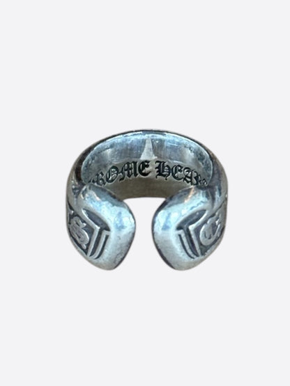 Chrome Hearts Silver Scroll Label Ring