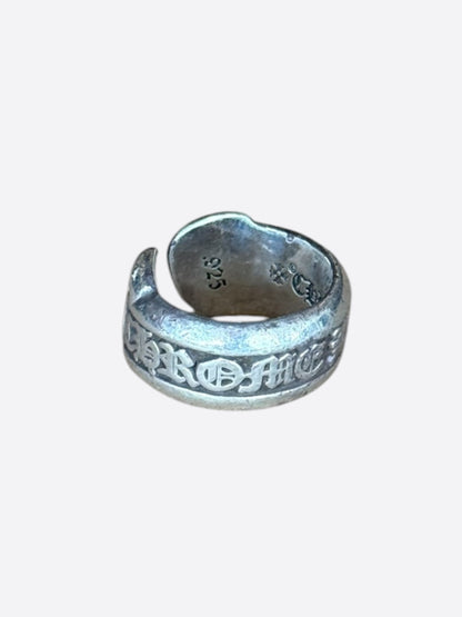 Chrome Hearts Silver Scroll Label Ring