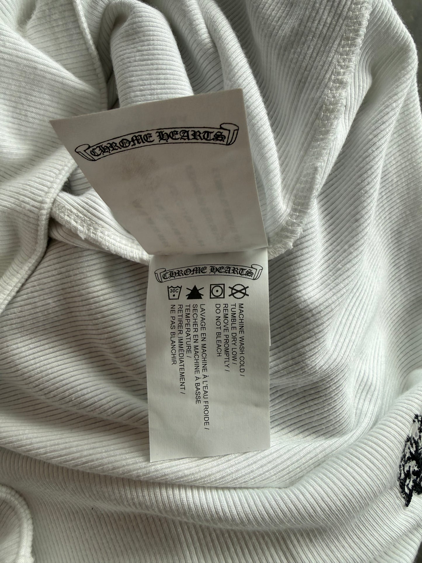 Chrome Hearts White & Black Embroidered Logo Skirt