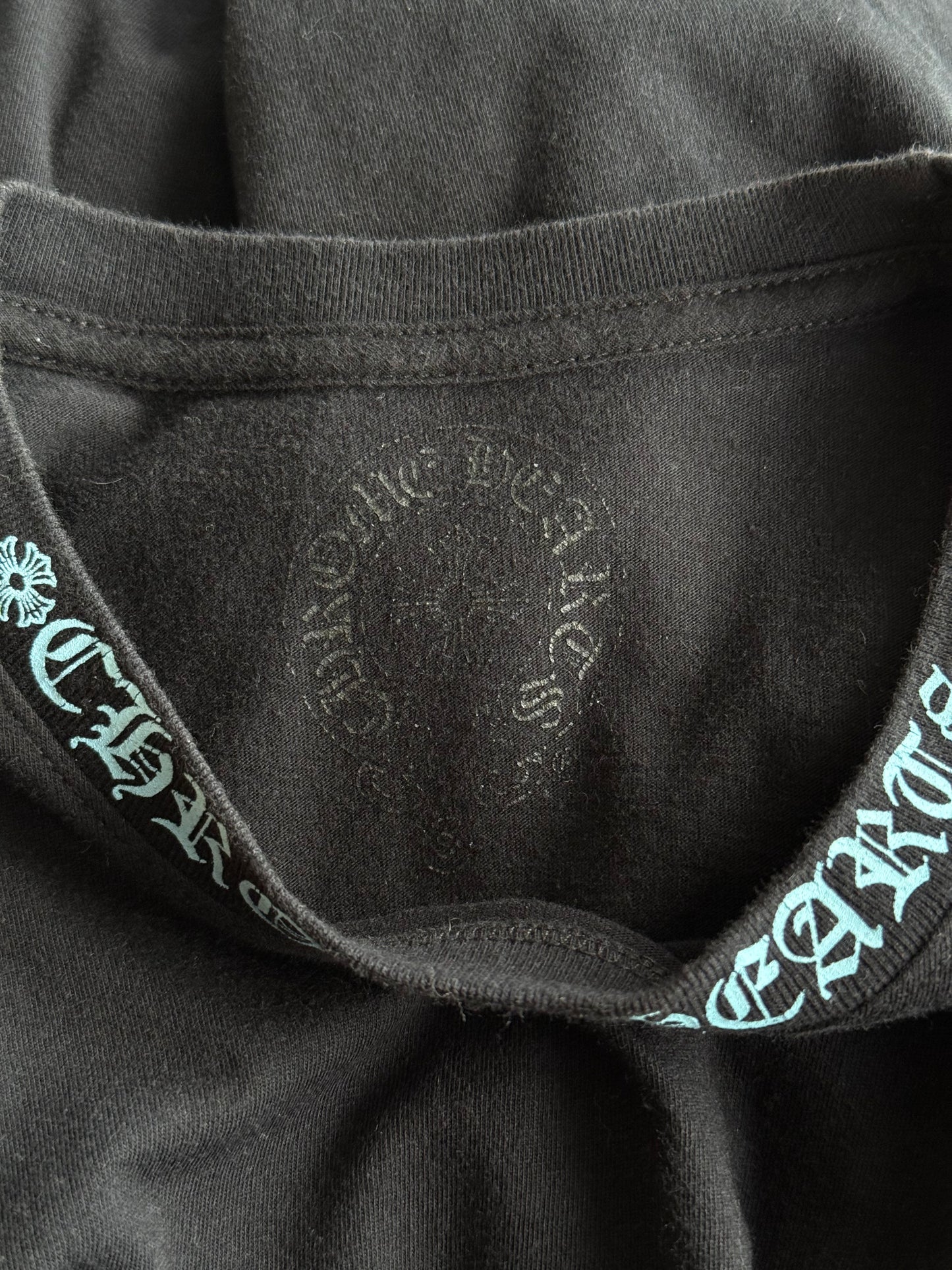 Chrome Hearts Black & Blue Neck Logo T-Shirt
