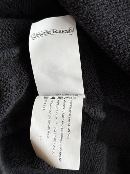Chrome Hearts Black Leather Cross Patch Hoodie