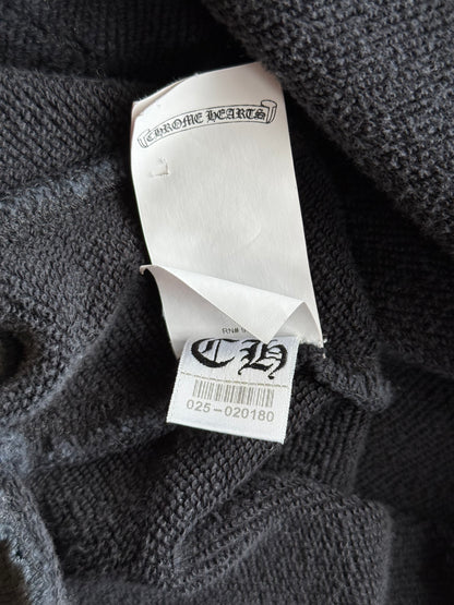 Chrome Hearts Black Leather Cross Patch Hoodie