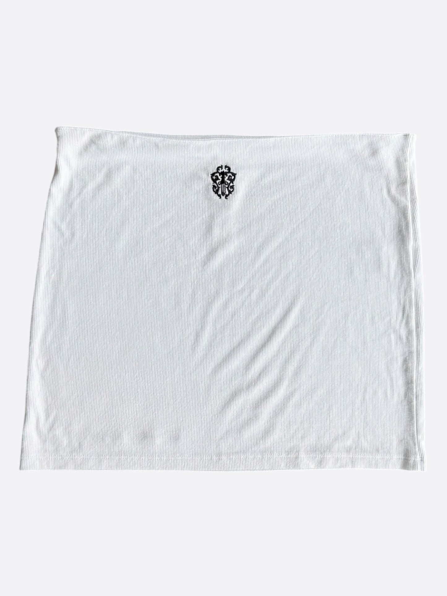Chrome Hearts White & Black Embroidered Logo Skirt