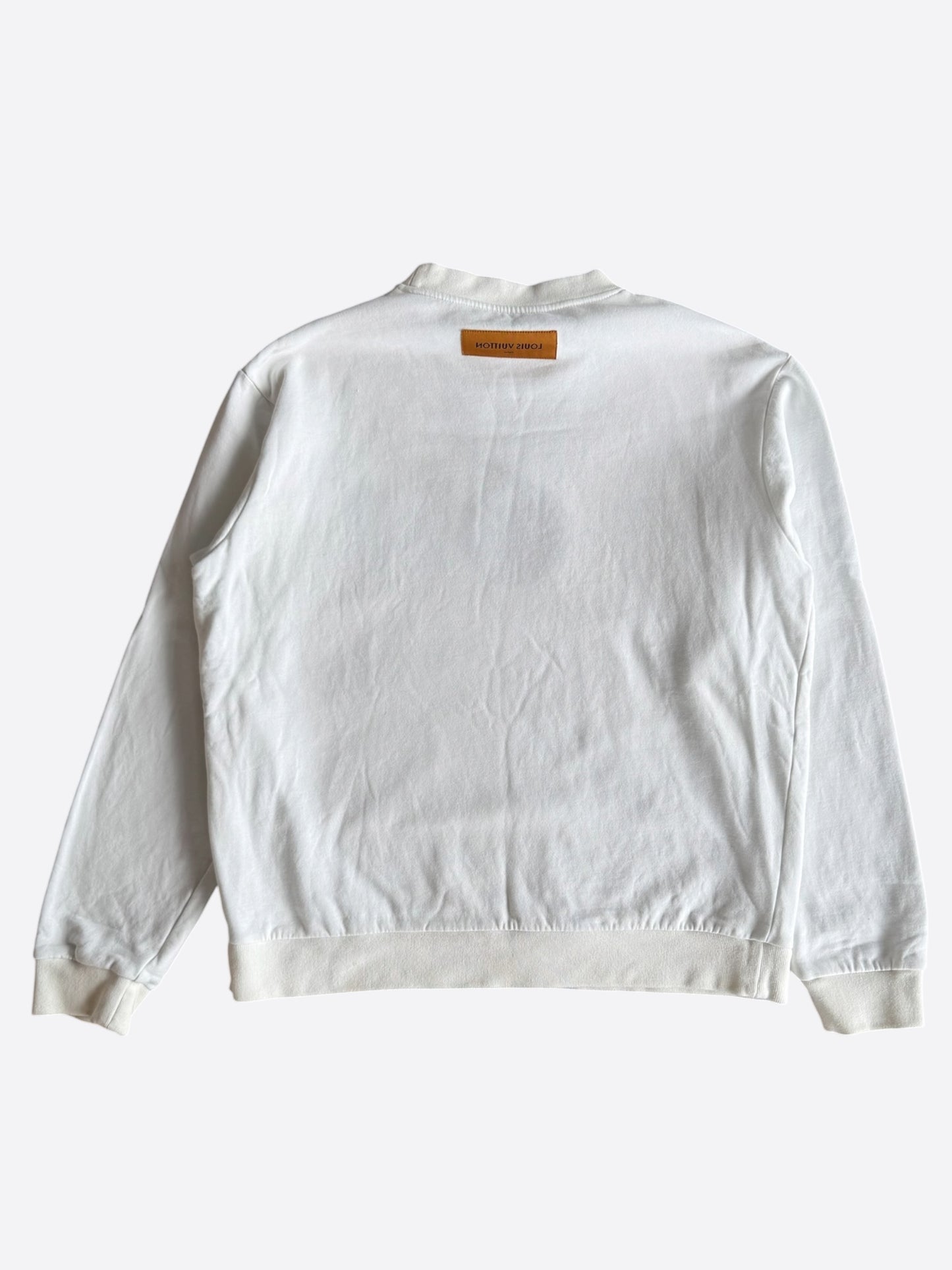 Louis Vuitton White Multicolor Flower Monogram Sweater