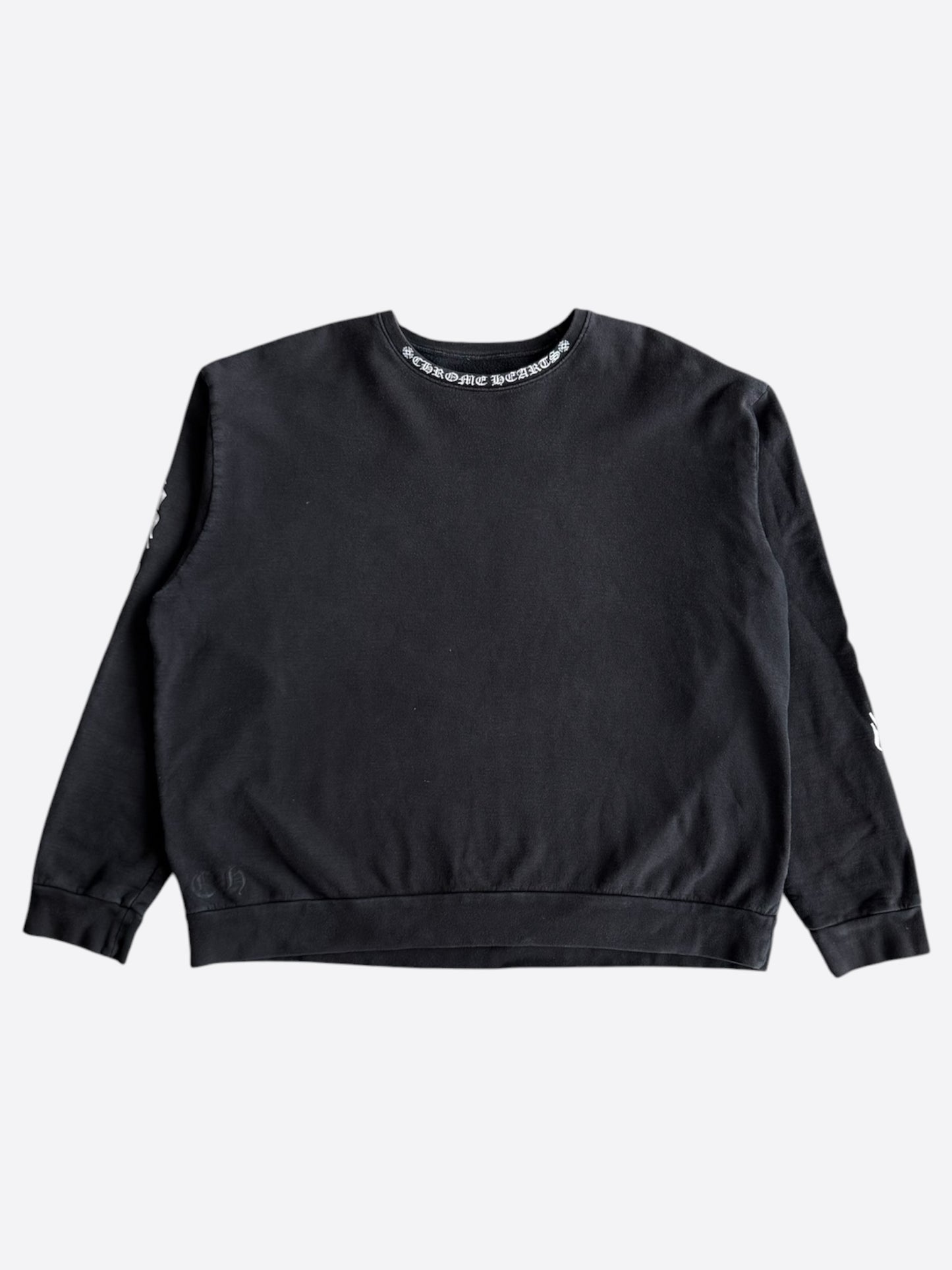 Chrome Hearts Black & White Neck Logo Sweater