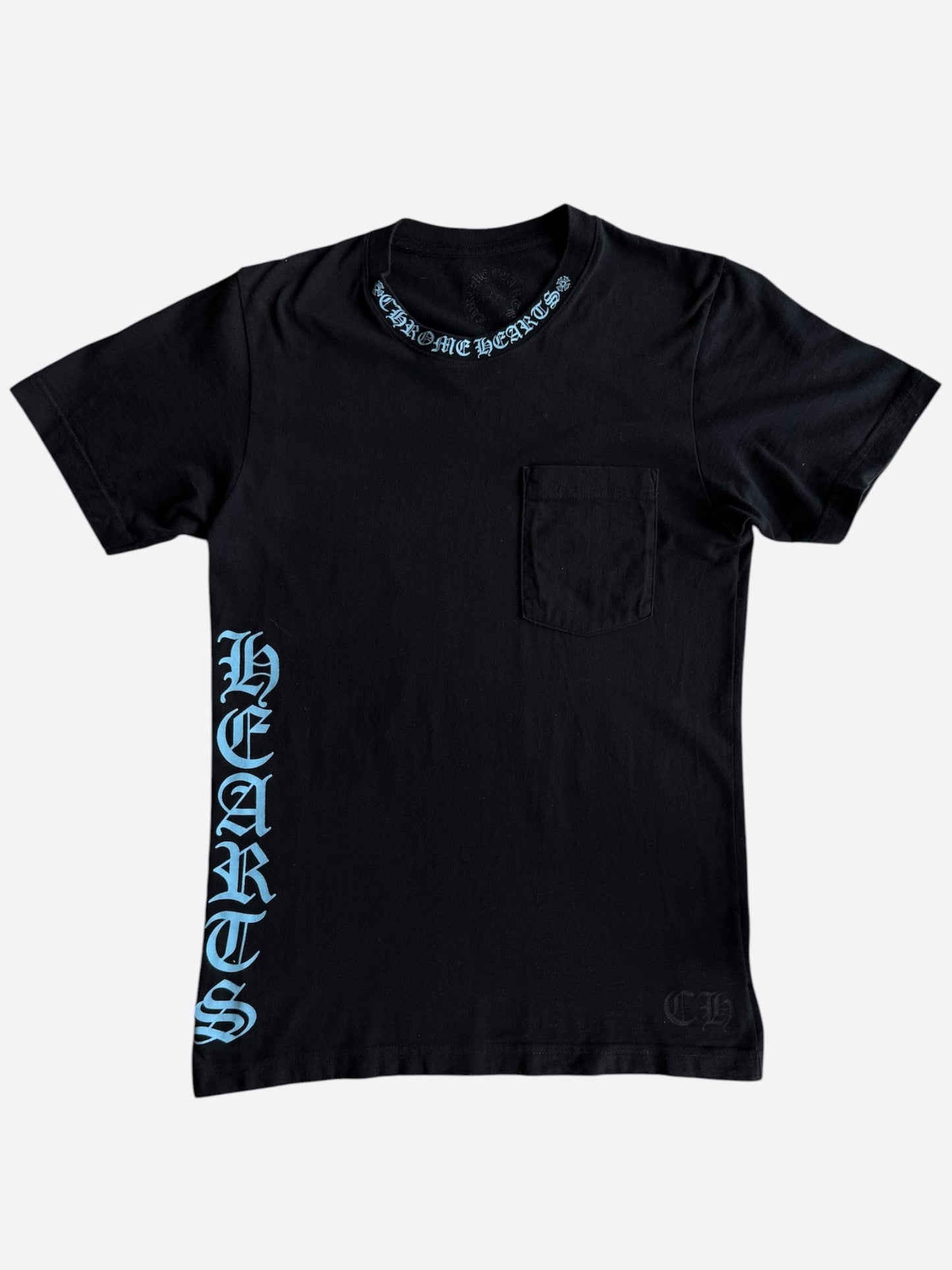 Chrome Hearts Black & Blue Neck Logo T-Shirt