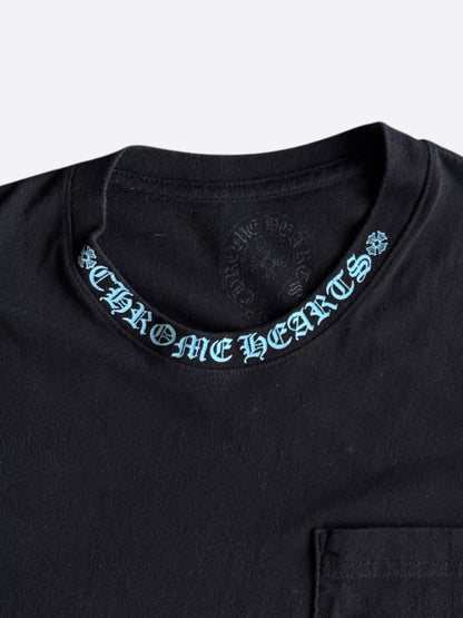 Chrome Hearts Black & Blue Neck Logo T-Shirt