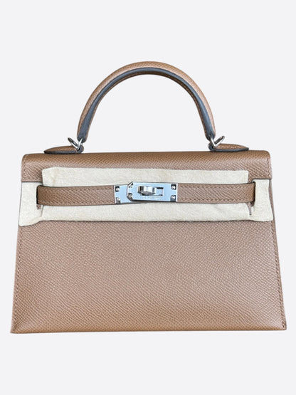 Hermes Gold Epsom & Palladium Hardware Mini Kelly 20