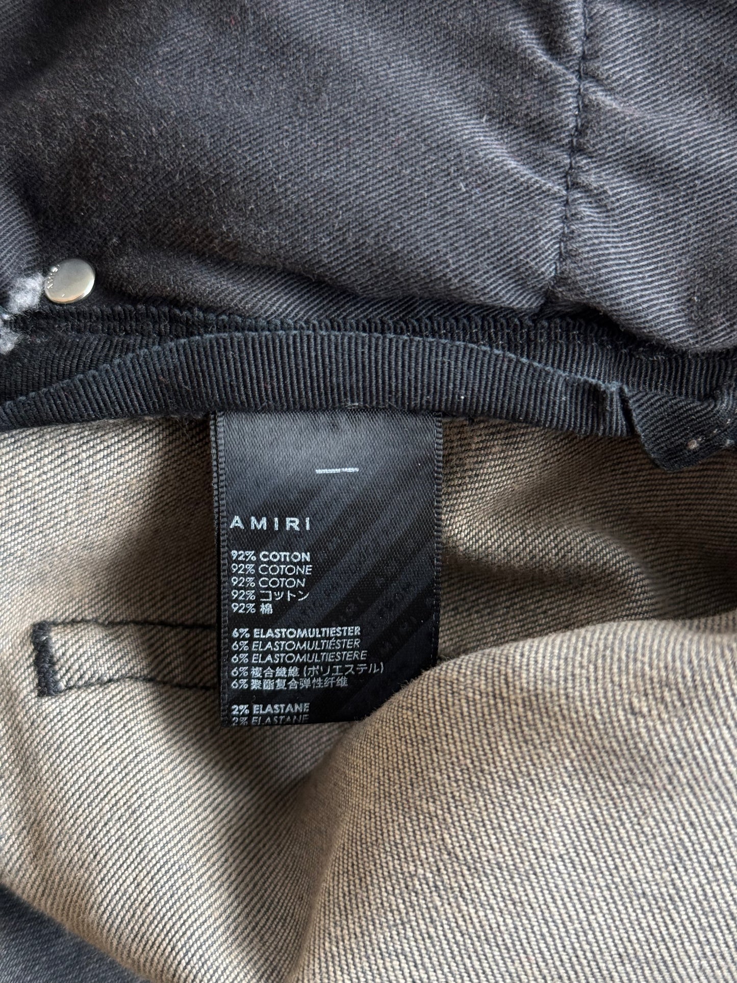 Amiri Light Grey & Yellow Patch MX1 Jeans