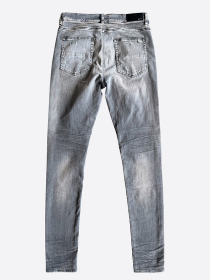 Amiri Light Grey & Yellow Patch MX1 Jeans
