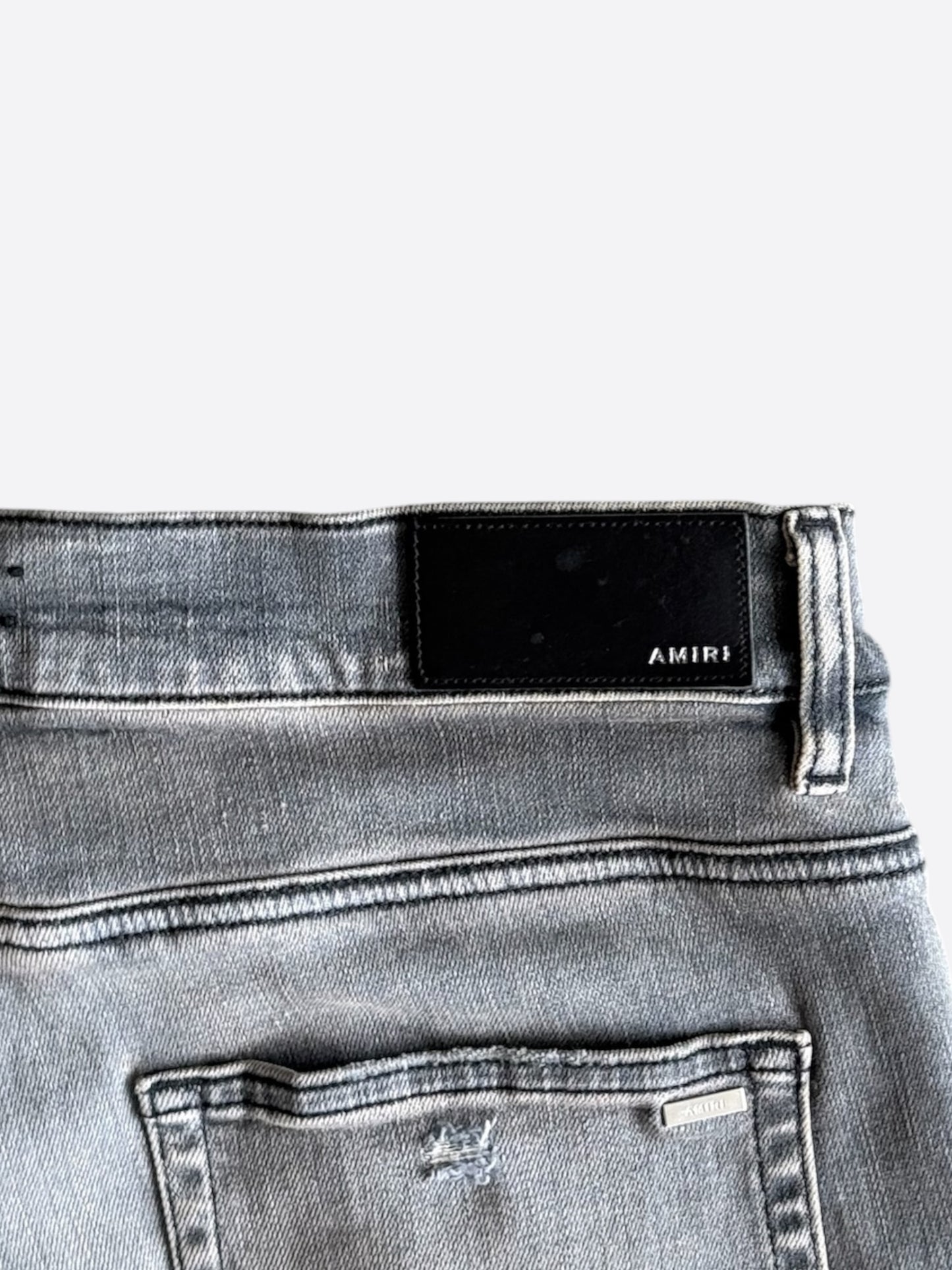 Amiri Light Grey & Yellow Patch MX1 Jeans