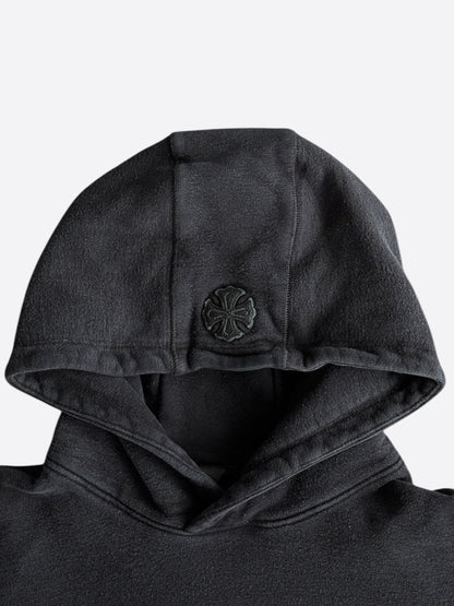 Chrome Hearts Black Leather Cross Patch Hoodie
