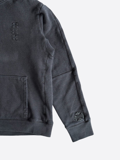 Chrome Hearts Black Leather Cross Patch Hoodie