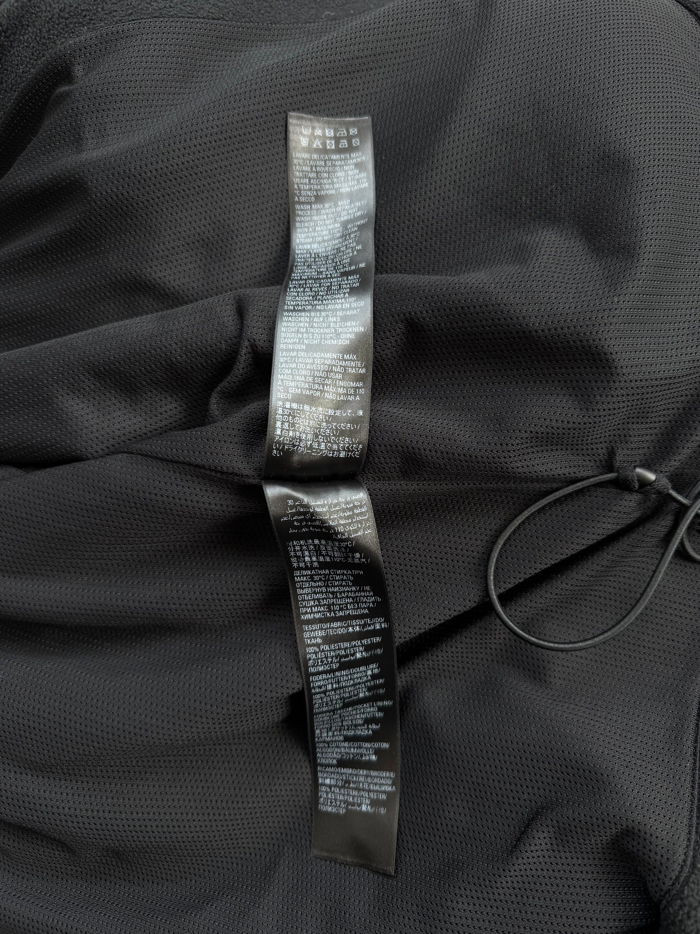 Balenciaga Black & White Embroidered Loop Logo Fleece Jacket