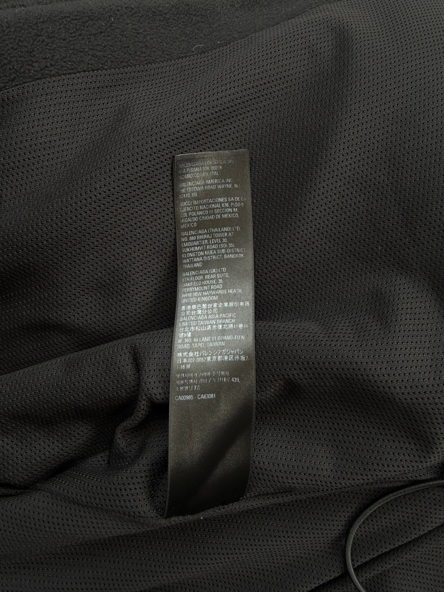 Balenciaga Black & White Embroidered Loop Logo Fleece Jacket
