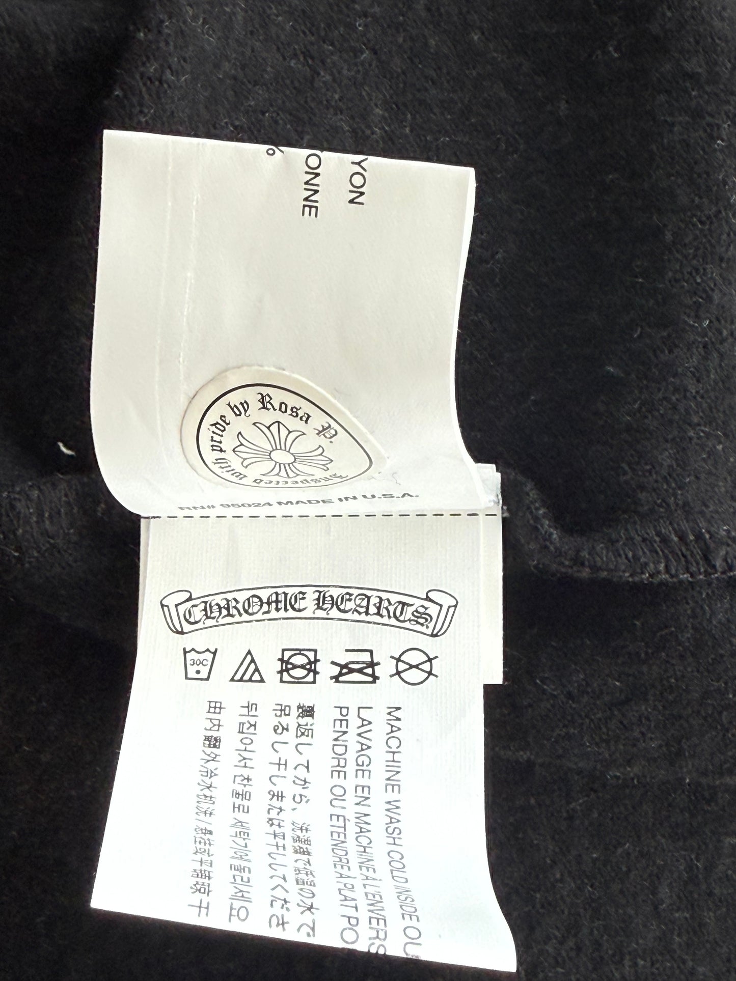 Chrome Hearts Black & White Cross Logo Women's Zip Up Hoodie