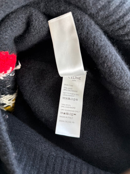 Celine Black Mouth Logo Oversized Knit Sweater