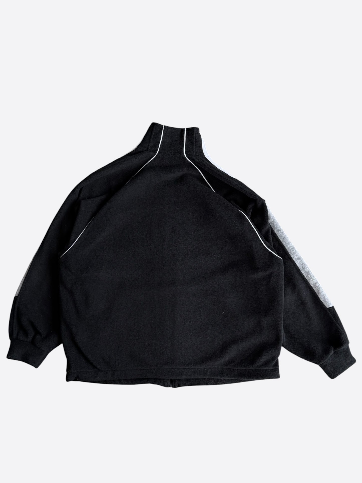 Balenciaga Black & White Embroidered Loop Logo Fleece Jacket