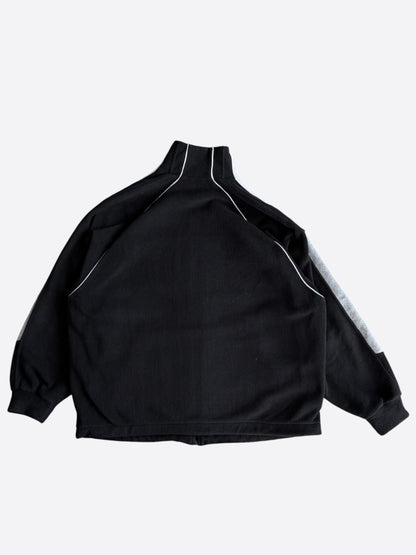 Balenciaga Black & White Embroidered Loop Logo Fleece Jacket