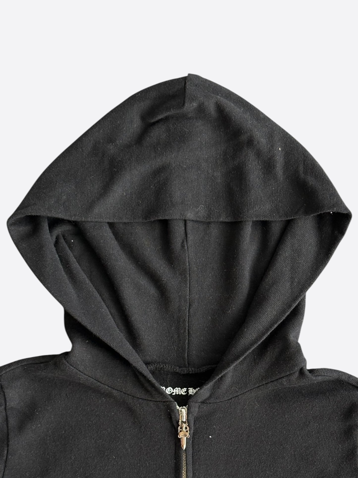 Chrome Hearts Black & White Cross Logo Women's Zip Up Hoodie