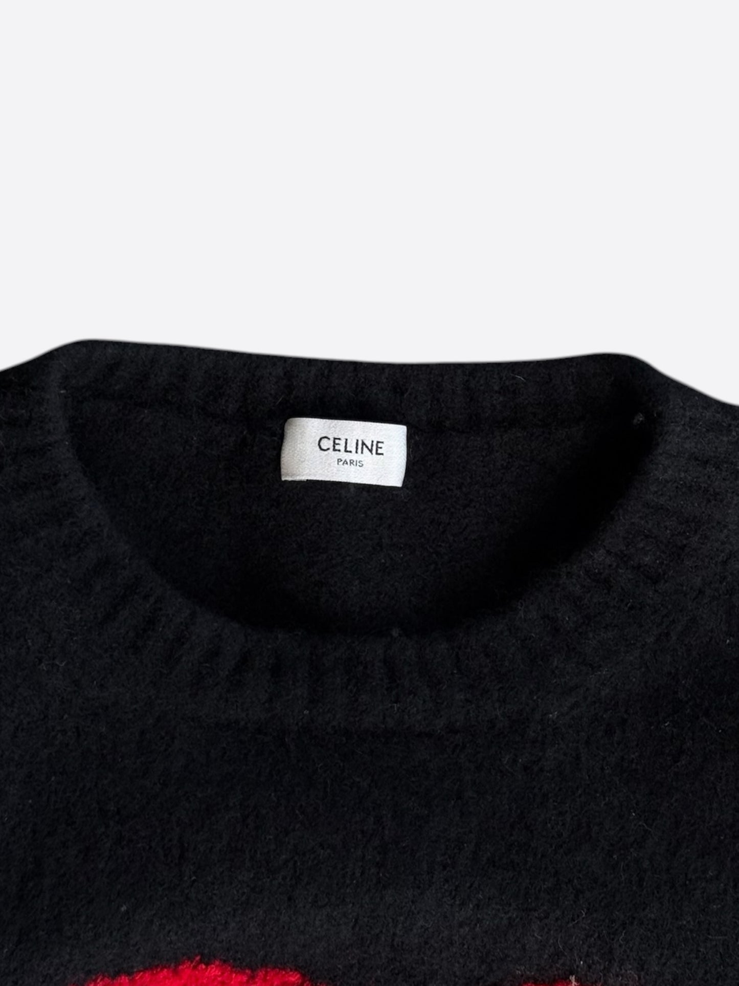 Celine Black Mouth Logo Oversized Knit Sweater