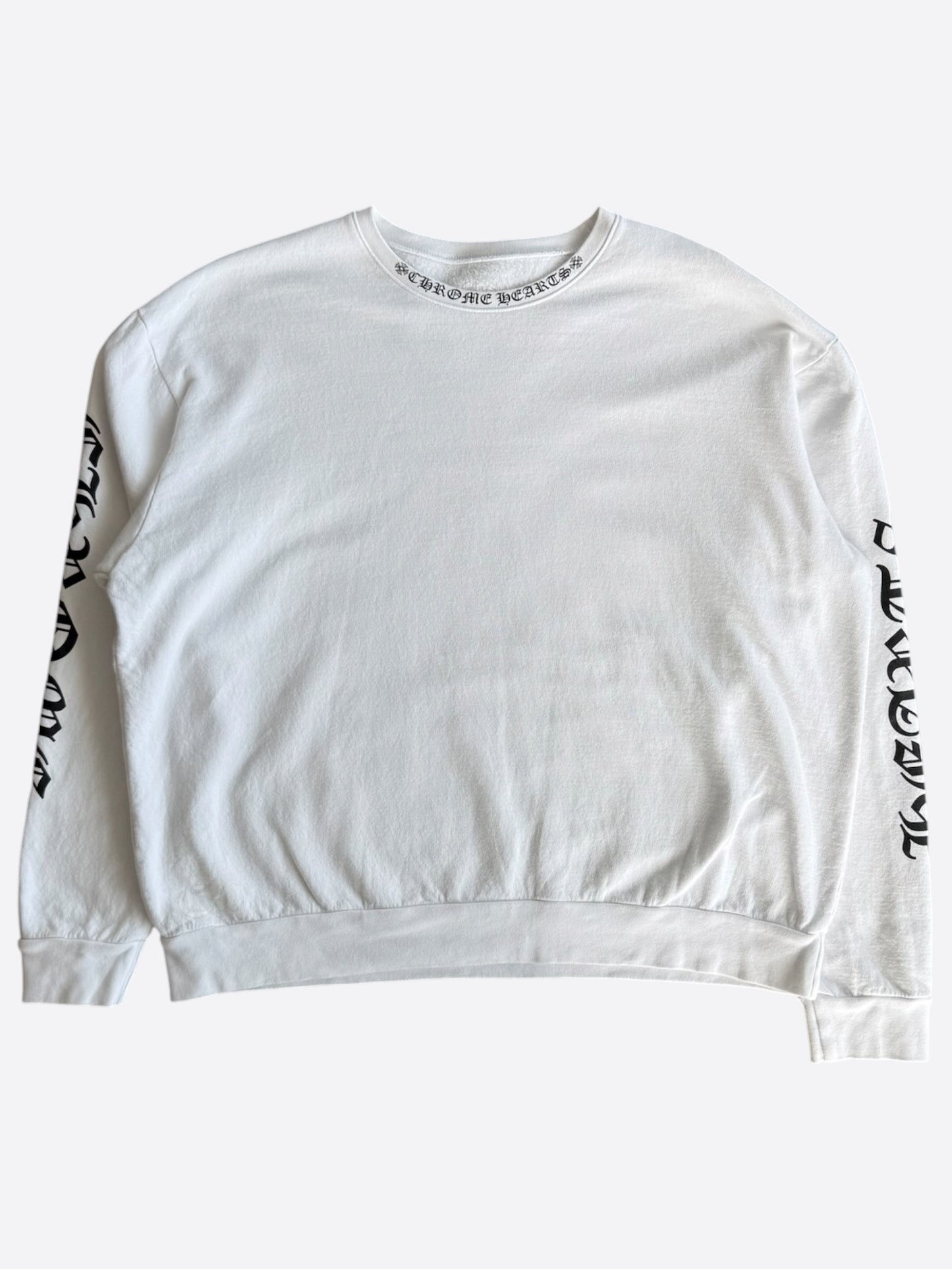 Chrome Hearts White & Black Neck Logo Sweater