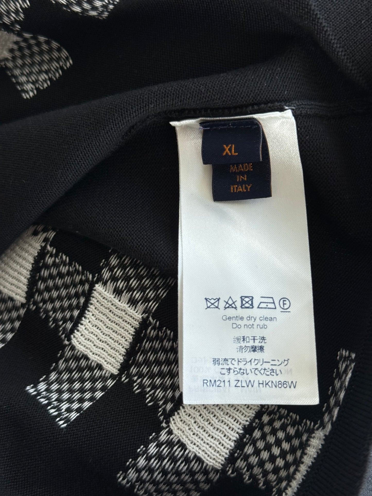 Louis Vuitton Black Checkered Intarsia Logo T-Shirt