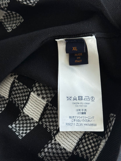 Louis Vuitton Black Checkered Intarsia Logo T-Shirt