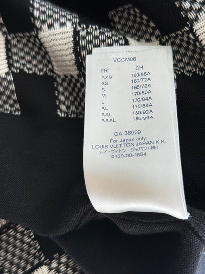 Louis Vuitton Black Checkered Intarsia Logo T-Shirt