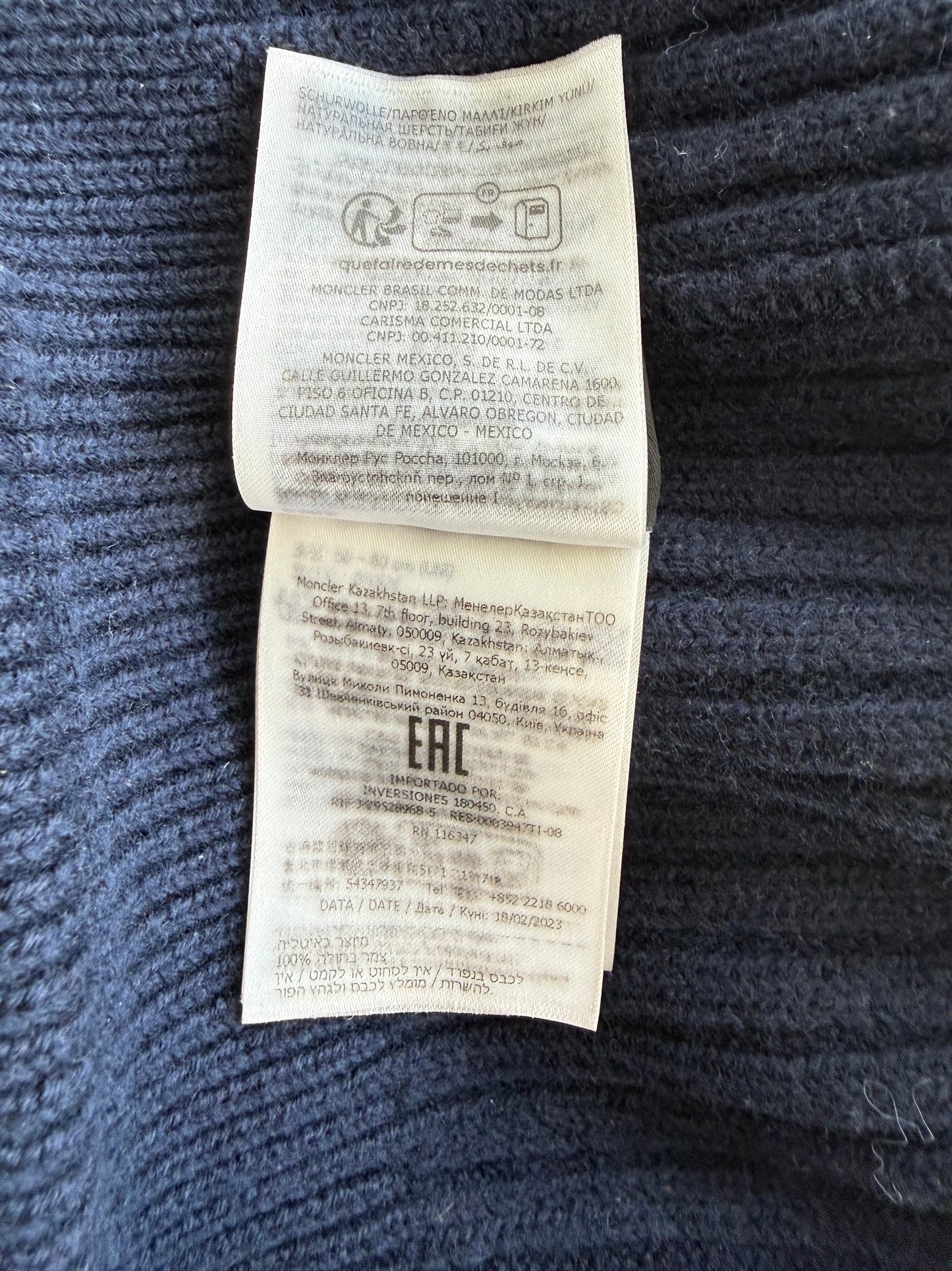 Moncler Navy Logo Beanie