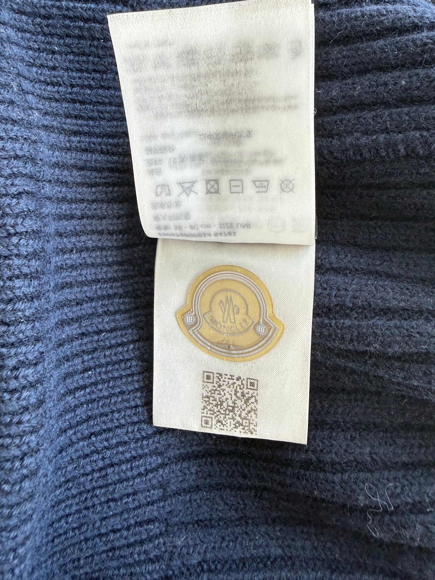 Moncler Navy Logo Beanie