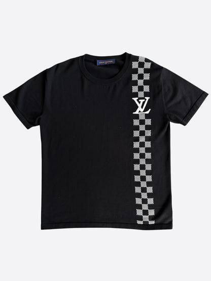 Louis Vuitton Black Checkered Intarsia Logo T-Shirt