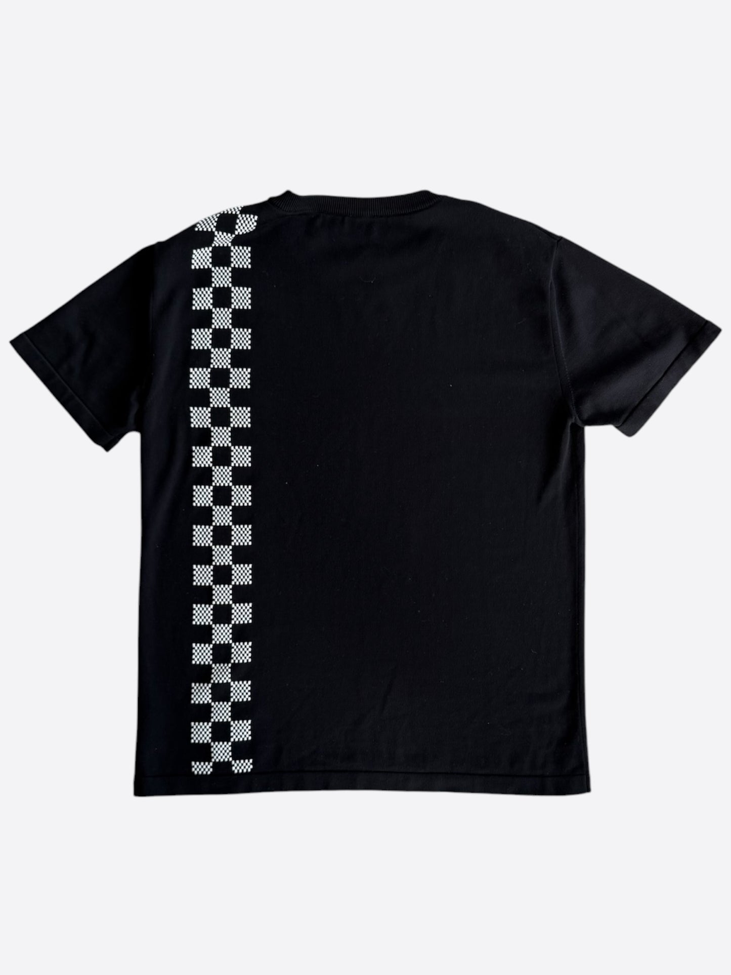 Louis Vuitton Black Checkered Intarsia Logo T-Shirt