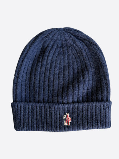 Moncler Navy Logo Beanie