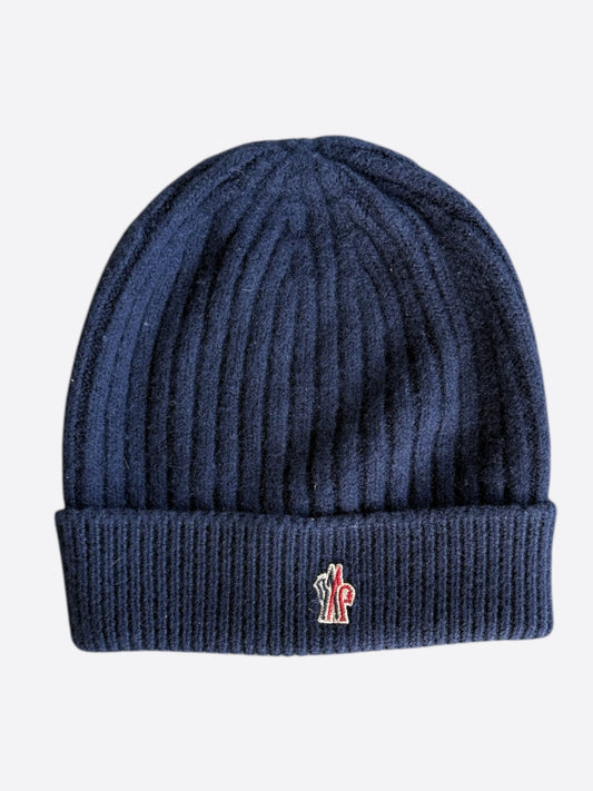Moncler Navy Logo Beanie