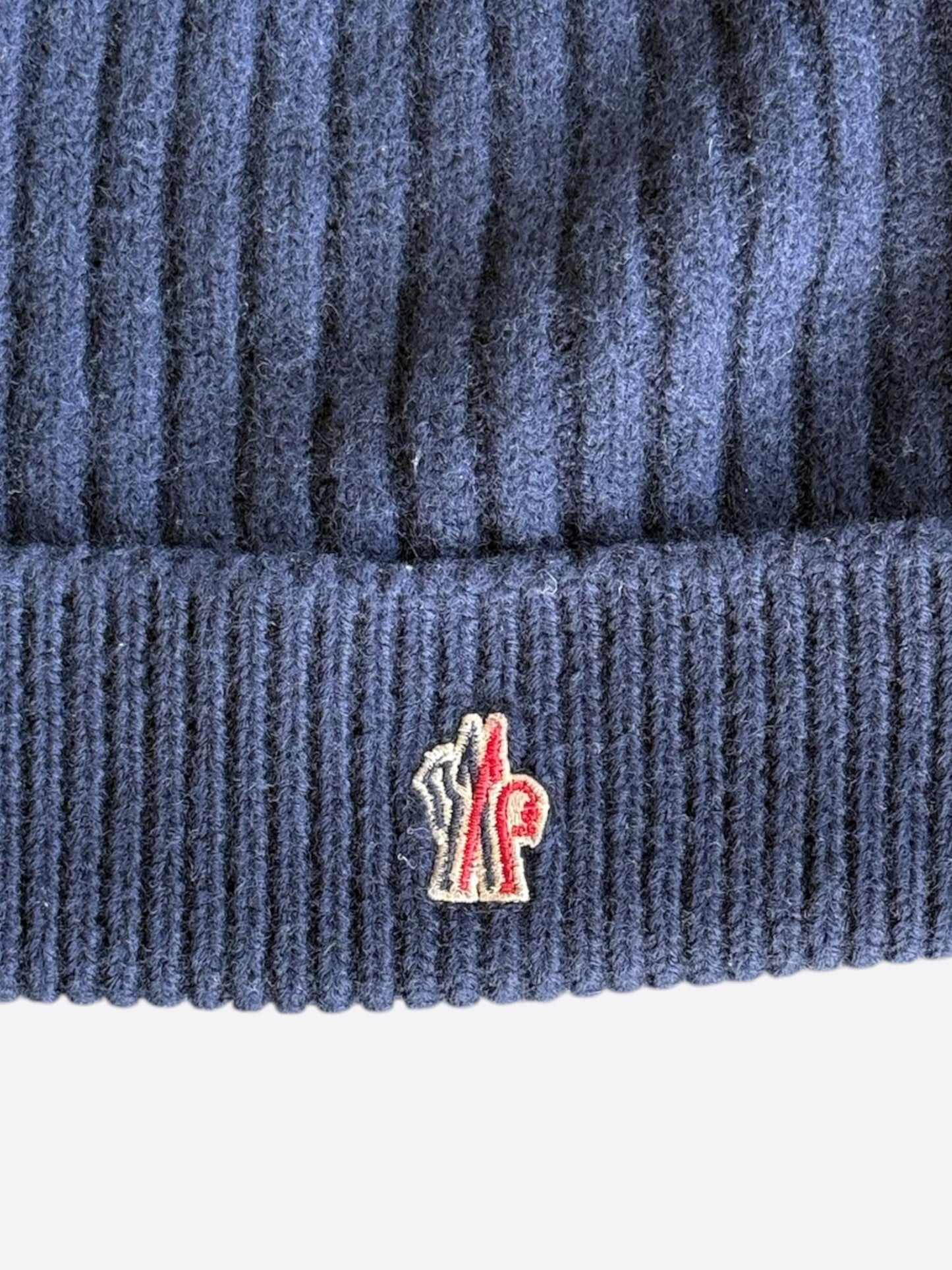 Moncler Navy Logo Beanie