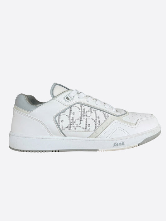 Dior White & Grey Oblique B27 Sneakers