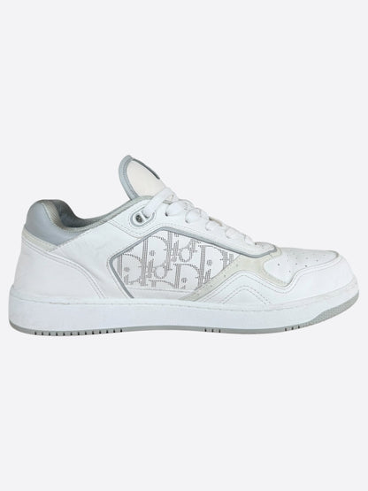 Dior White & Grey Oblique B27 Sneakers