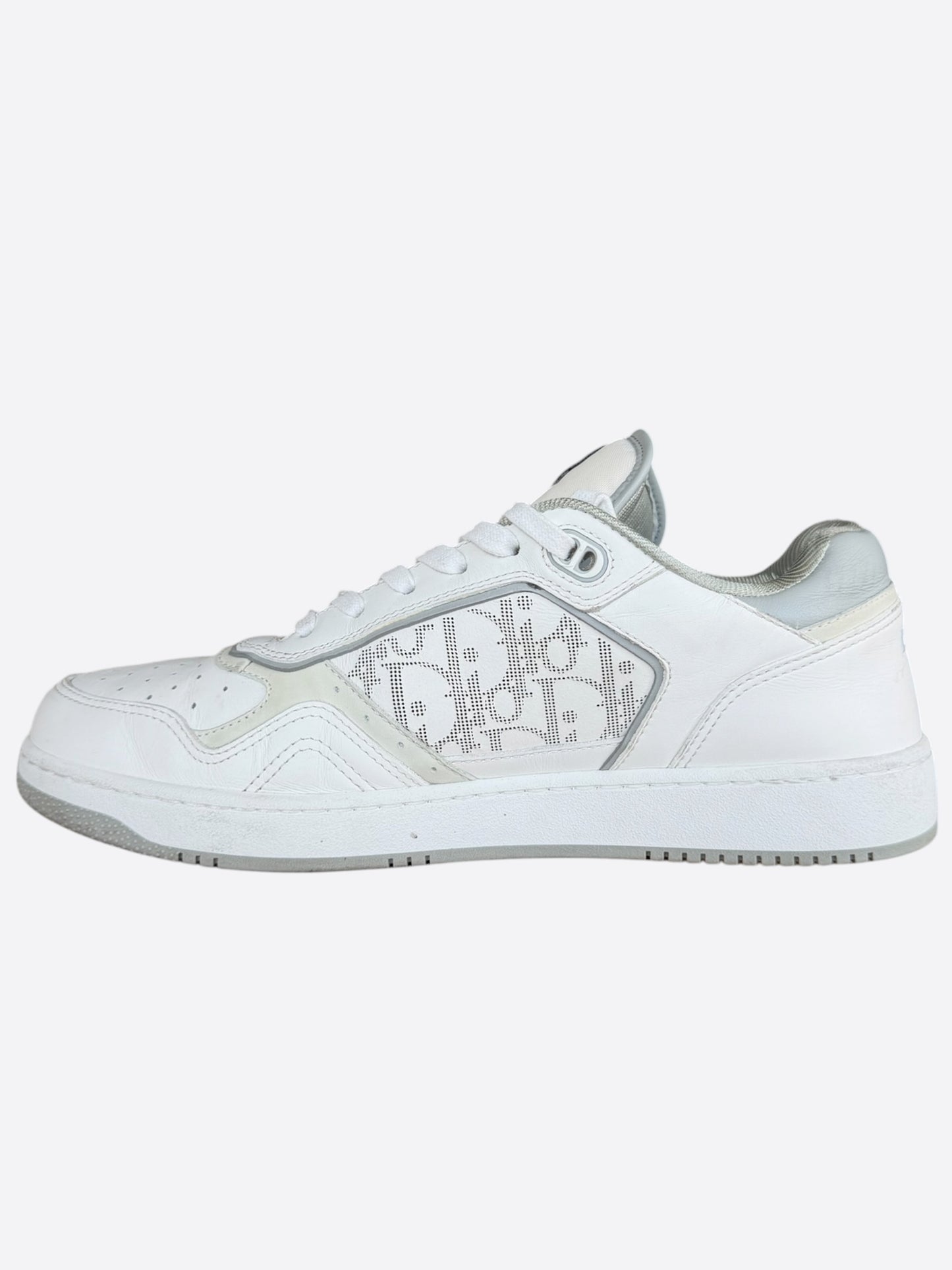 Dior White & Grey Oblique B27 Sneakers