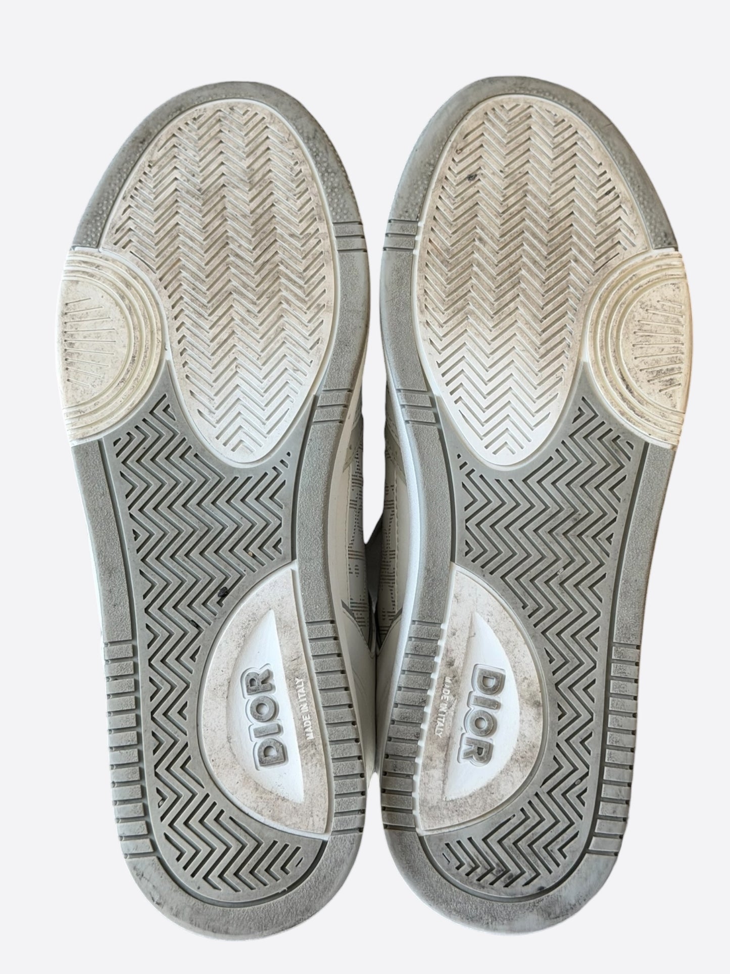 Dior White & Grey Oblique B27 Sneakers
