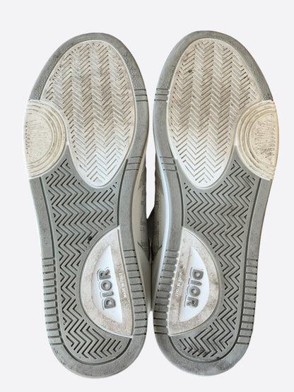 Dior White & Grey Oblique B27 Sneakers