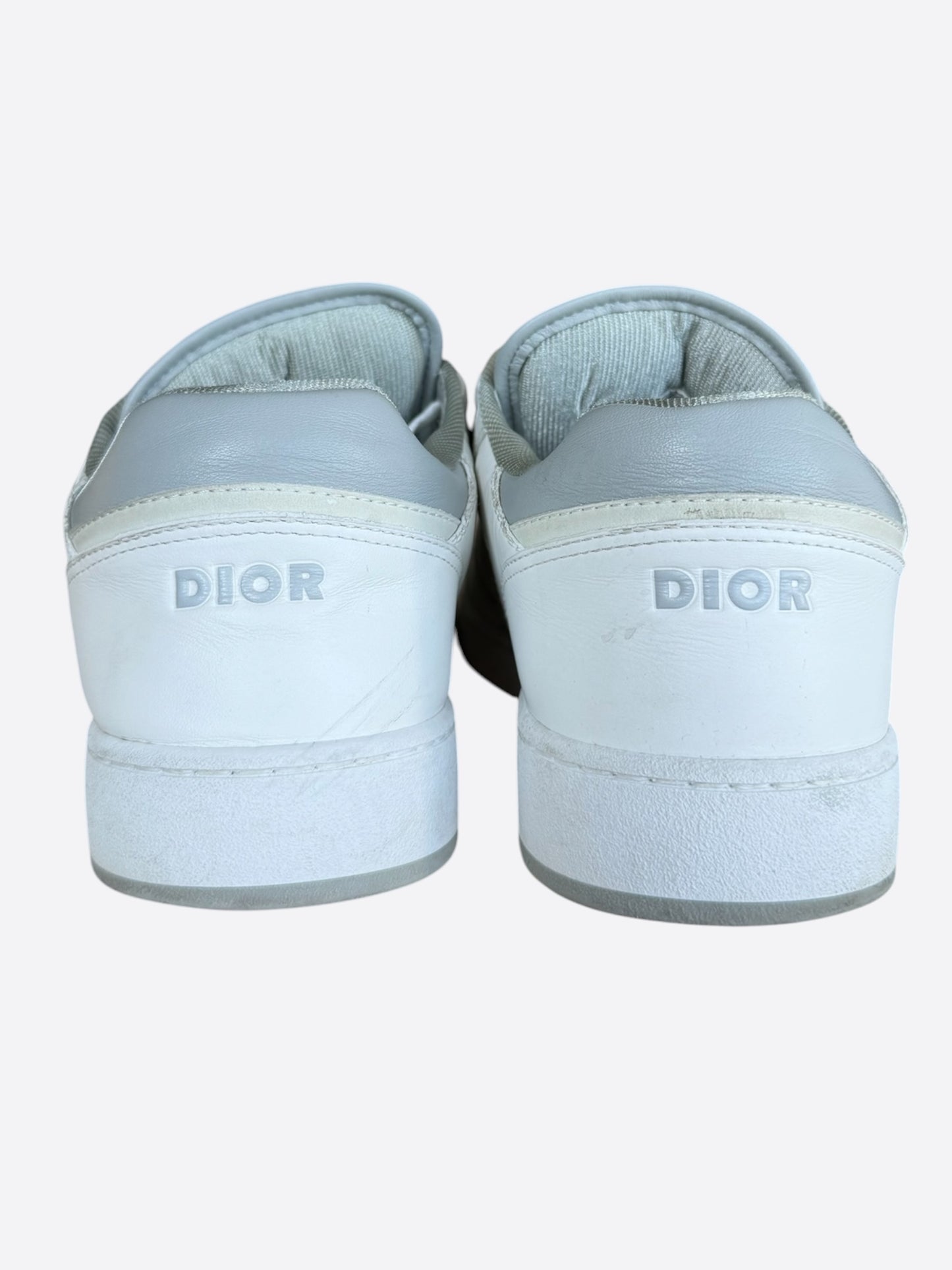 Dior White & Grey Oblique B27 Sneakers