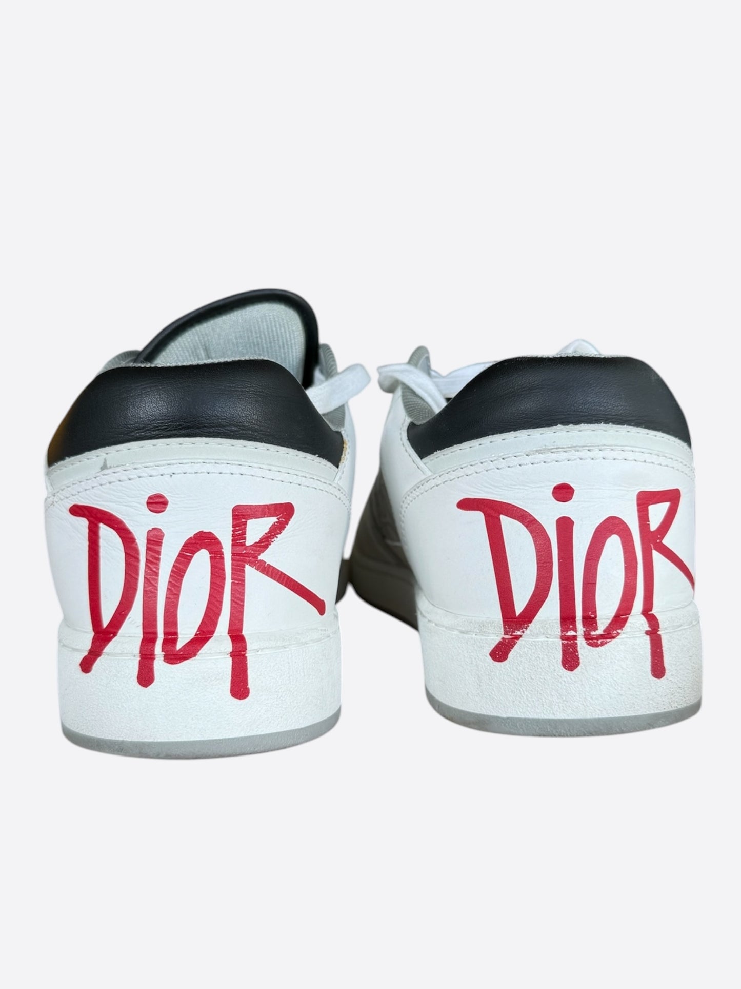 Dior Stussy White & Grey Oblique B27 Sneakers
