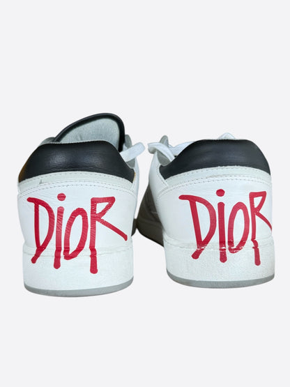 Dior Stussy White & Grey Oblique B27 Sneakers