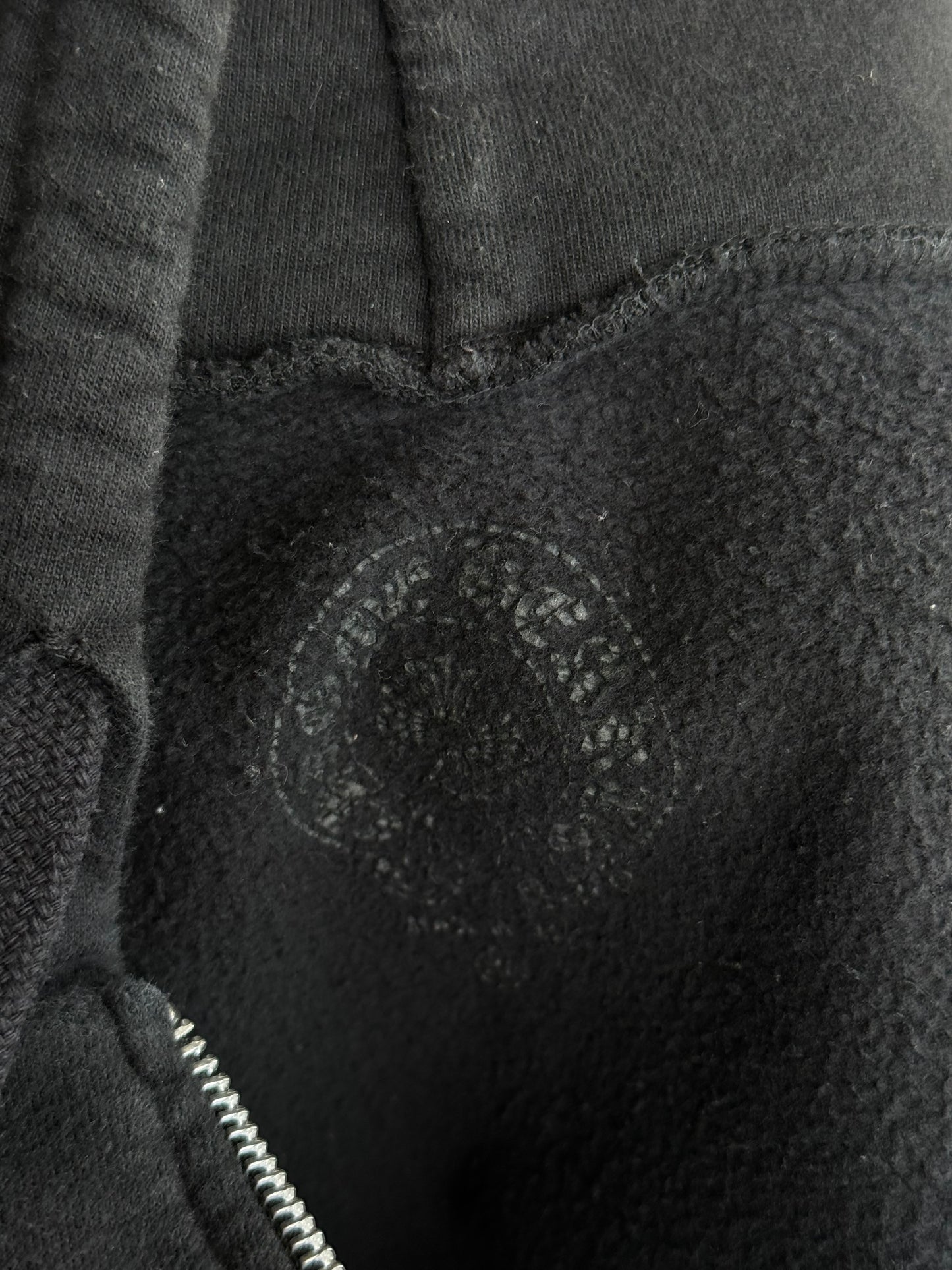 Chrome Hearts Black & White Las Vegas Horseshoe Logo Zip Up Hoodie