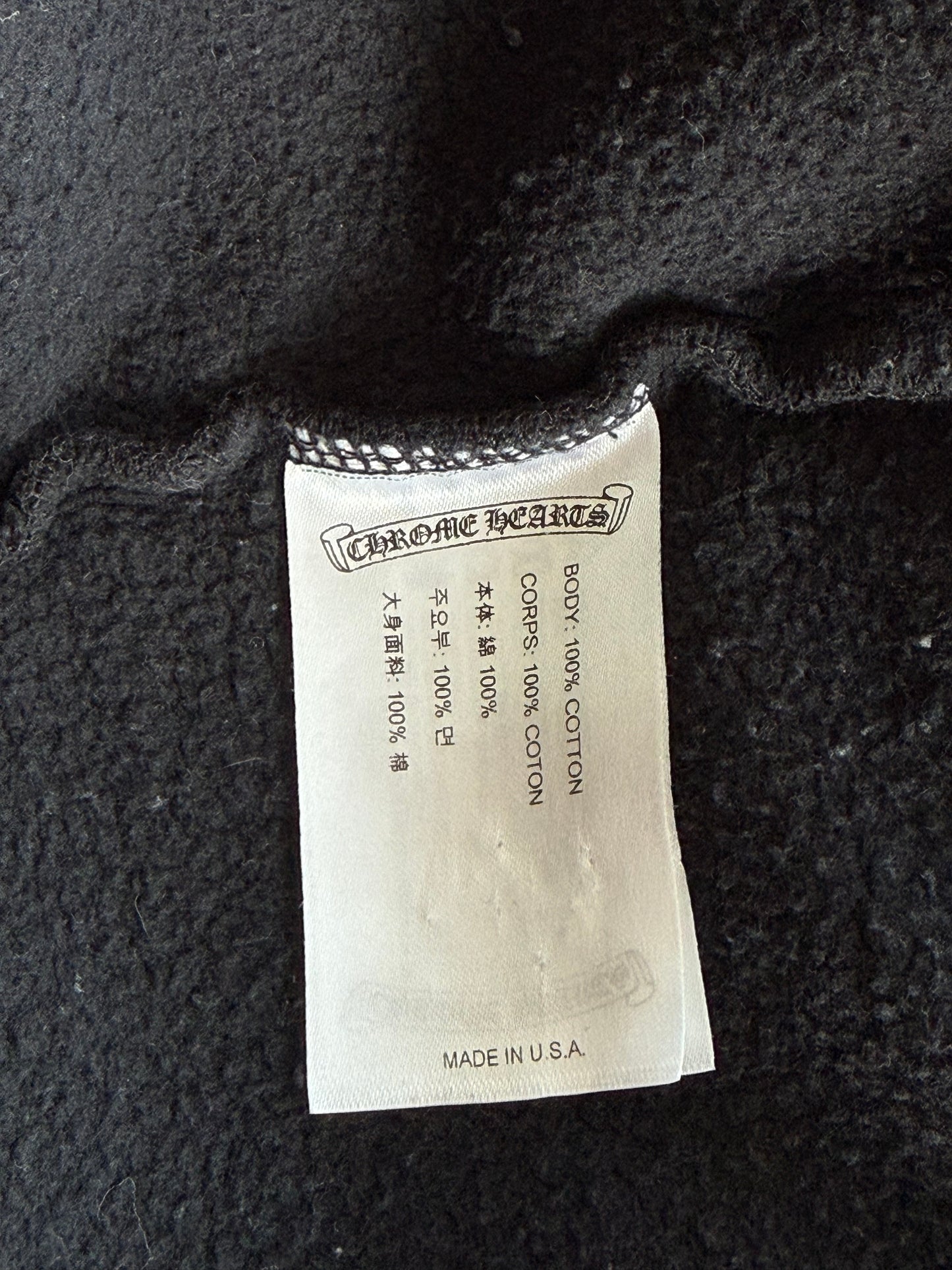 Chrome Hearts Black & White Las Vegas Horseshoe Logo Zip Up Hoodie