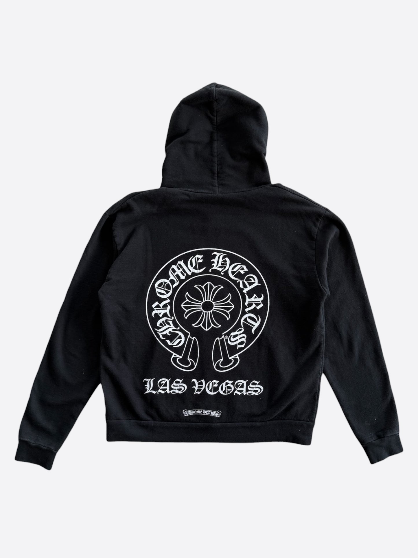 Chrome Hearts Black & White Las Vegas Horseshoe Logo Zip Up Hoodie