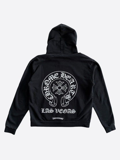 Chrome Hearts Black & White Las Vegas Horseshoe Logo Zip Up Hoodie