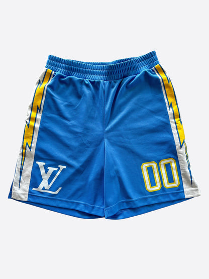 Louis Vuitton Blue Lightning Logo Shorts